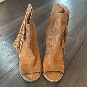 DV by Dolce Vita Tan Ankle Booties with Suede Finish